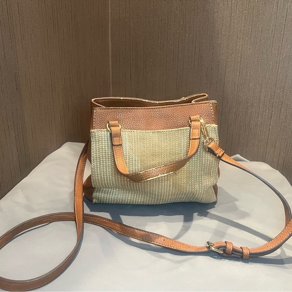 Anne Klein Tan and Cream Crossbody Bag - Picture 2 of 4